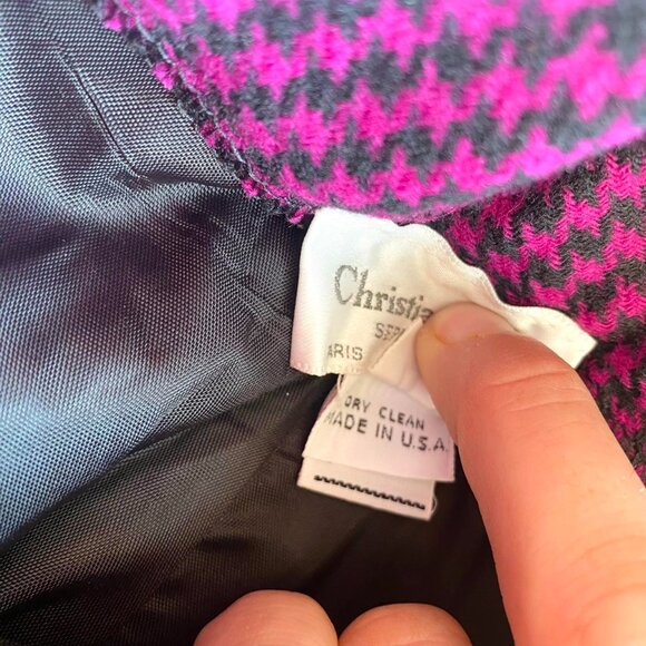 80s Vintage Christian Dior New with Tags Designer Wool Pants Purple - Picture 8 of 8